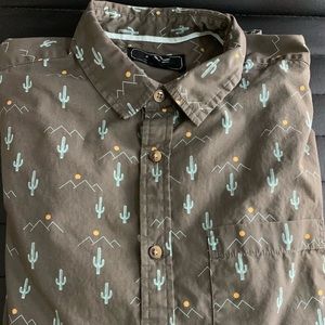 Forever 21 Brown Short Sleeve Button Down Medium
